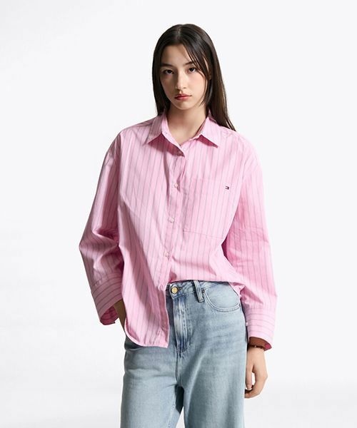 매장정품 타미힐피거  tommyhilfiger 스트라이프 포플린 이지 셔츠 (T22F6WSH031WT20D1)