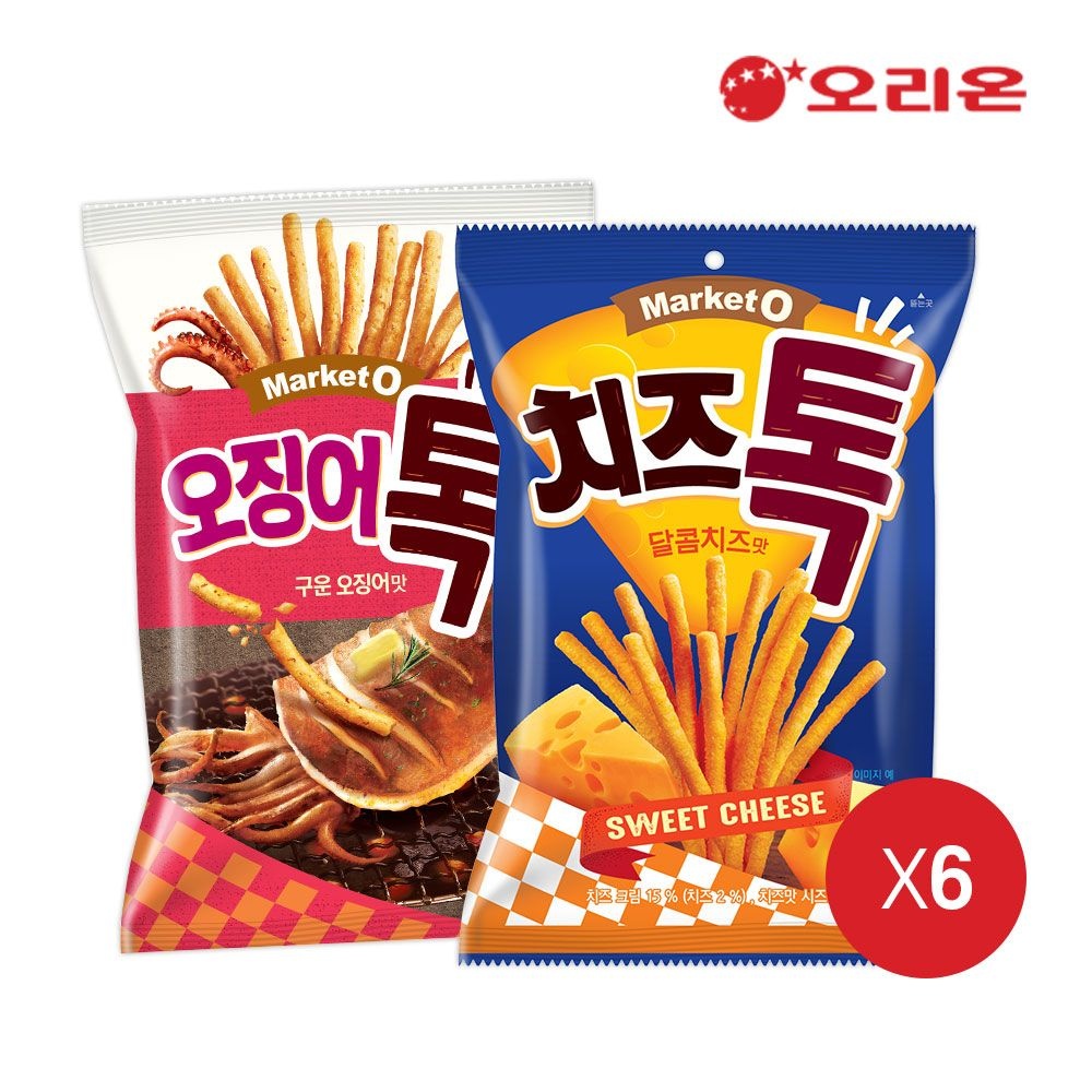 [오리온]오리온 치즈톡(80g) 6개 + 오징어톡(80g) 6개 : 롯데ON