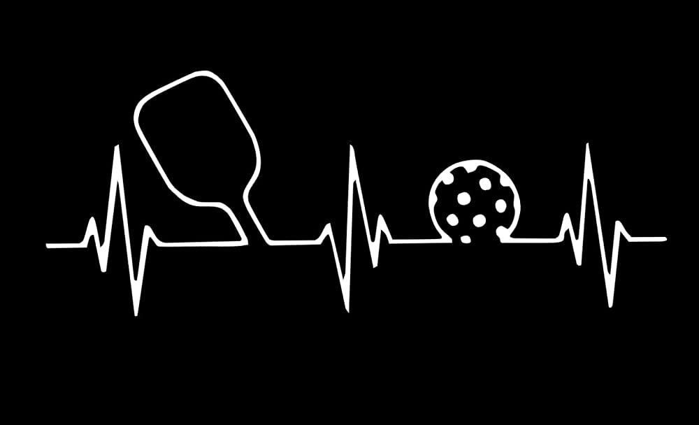 SixtyTwo24 [해외] SixtyTwo24 피클볼 라이프 라인 스티커 - 화이트 12.7cm(5인치) 피클 볼 데칼, 재미있는 피켈볼, 디크, 액세서리 용품 창