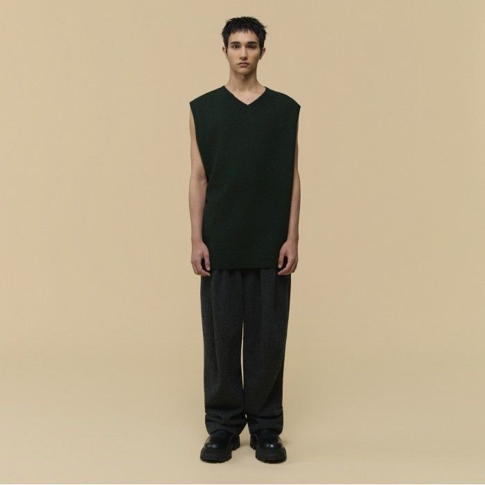 커스텀멜로우 남성 Green Wool Twisted Vest_CWWAW25992GRX