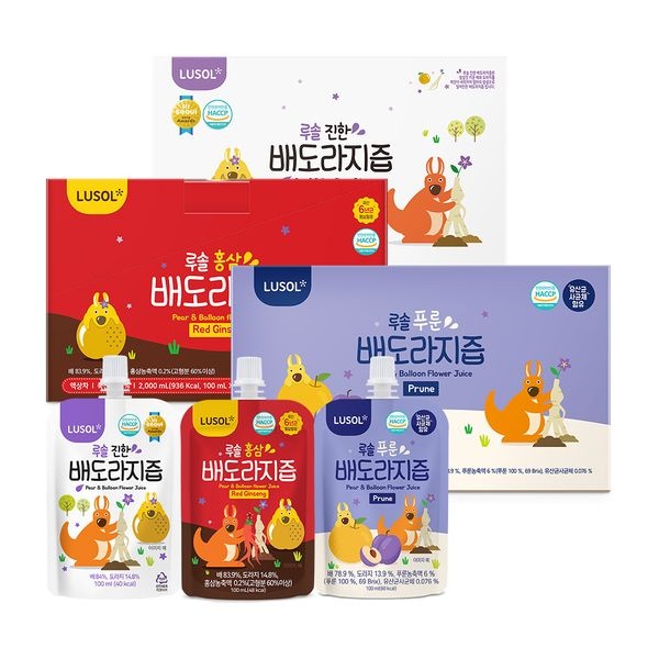 (유)자연식품 루솔 [루솔] 진한 배도라지즙 60포 외 3종 택1 (진한/홍삼/푸룬)