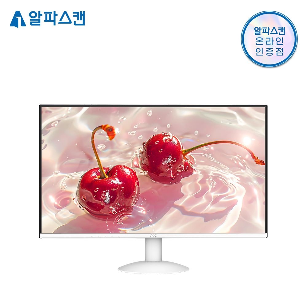 알파스캔 27인치 화이트 모니터 AOC 27B30H3 4면 보더리스 IPS 120Hz 시력보호 무결점 사무용 모니터