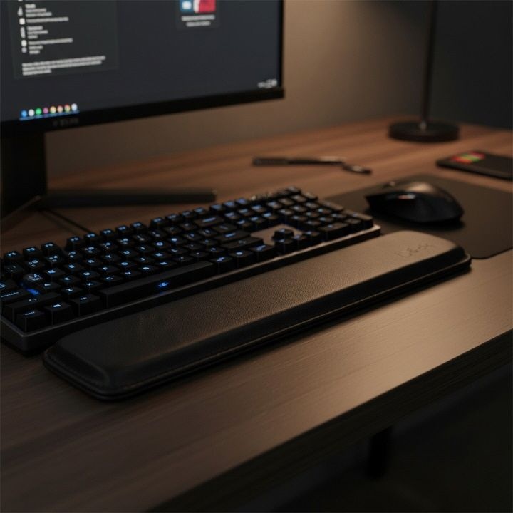 덱키보드 헤슘 K108C 팜레스트 풀배열 천연가죽 손목 받침대