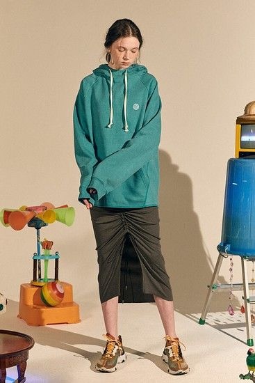 Sedo Jersey String Skirt_Charcoal