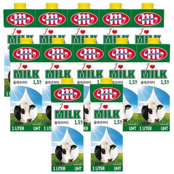 [믈레코비타] 아이러브밀크 수입멸균우유 저지방 1.5% 1L 12입