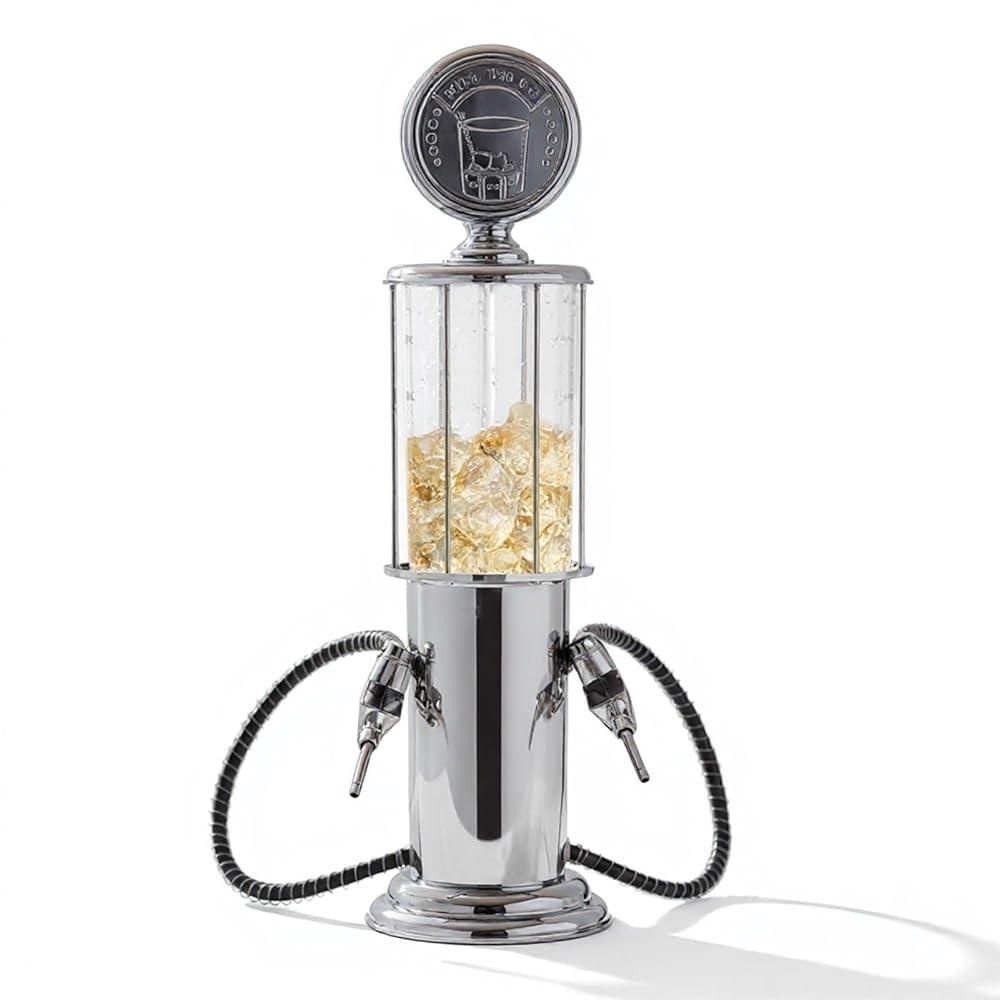 [해외] Milltrip 가스 펌프 디스펜서, Double Guns 맥주/와인/주류 디스펜스 금속 펌프 주유소, 맥주 타워 디스펜서 음료 펌프