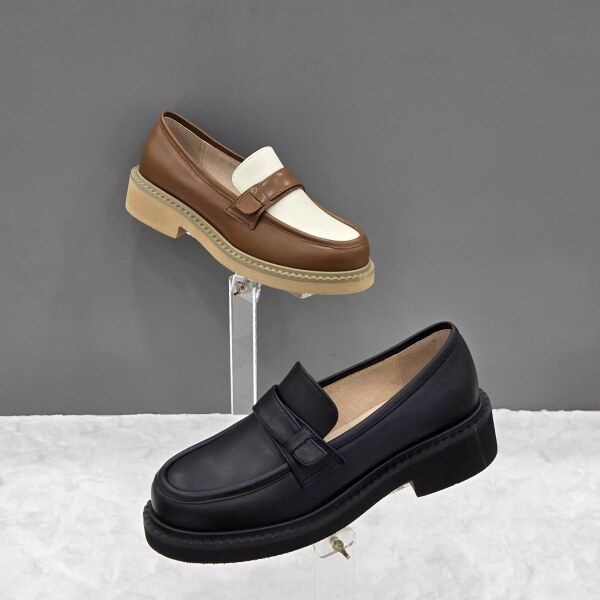 미셸 [탠디 (패플)] [탠디]여성 경량 블록 로퍼 X2HH42GD13 CAMEL BLACK 1DD_JJ