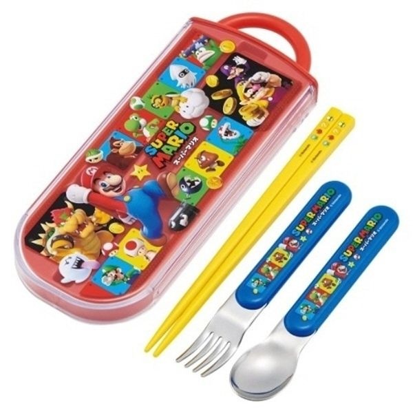 ( )닌텐도 슈퍼마리오 원더 트리오세트 숟가락포크젓가락 세트 아동식기...