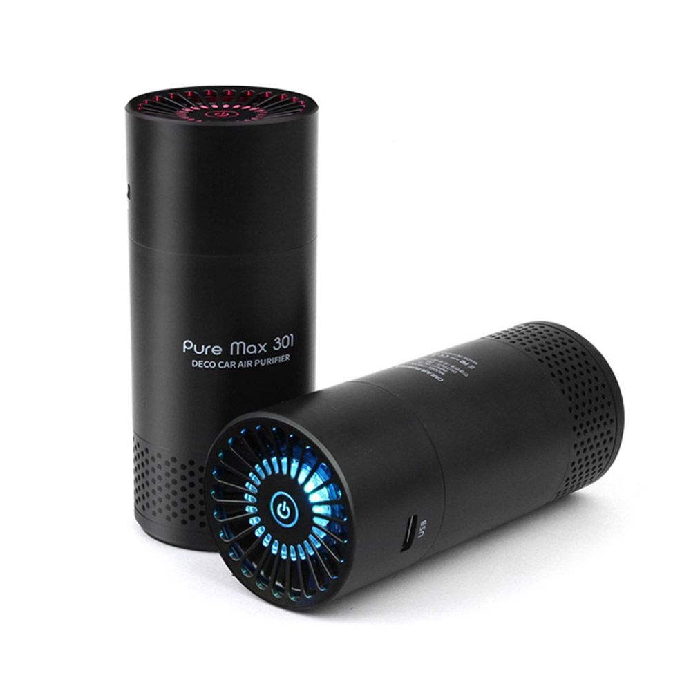 데코 PM301 원통형 미니 실내 및 차량용 공기청정기 (H11 헤파필터) 블랙