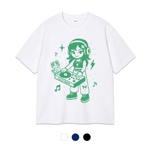 (국내출고) 랜덤오프 픽스 PixEL DJ KID 오버핏 티셔츠 (3컬러)