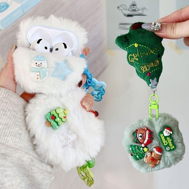 에어팟 4 3 2 1 세대 프로 귀여운 크리스마스 캐릭터 데코덴 키링 겨울 밍크