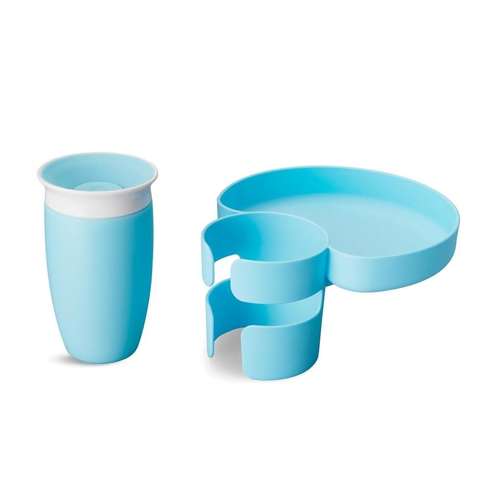 [해외] Munchkin Miracle 360 빨대 컵이 있는 카시트 트레이, 만 1-3세 유아용 - 아동용 여행 및 도로 여행 액세서리, 지저분하지