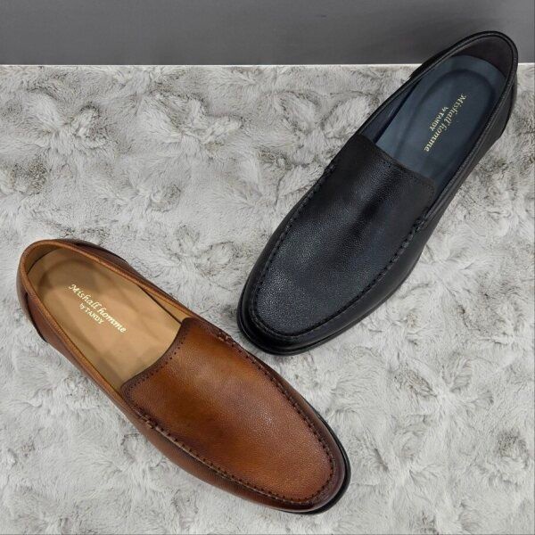 미셸 [탠디 (패플)] [탠디]심플 라인 로퍼 Y2HT50GD01 CAMEL BLACK 4DD JJ