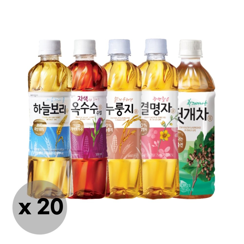 [온세일][웅진식품] 하늘보리 등 차음료 500ml x 20페트(하늘보리,자색옥수수차,누룽지차,결명자차,헛개차 중 택1) (하늘보리)