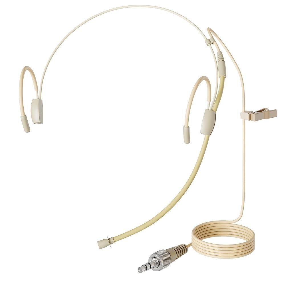 [해외] J K Pro 이어훅 헤드셋 헤드웨어 마이크 MIC-J 060 Sennheiser 무선 바디팩 송신기와 호환 - 0.3cm1/8인치 TRS 잠금 나사 플러