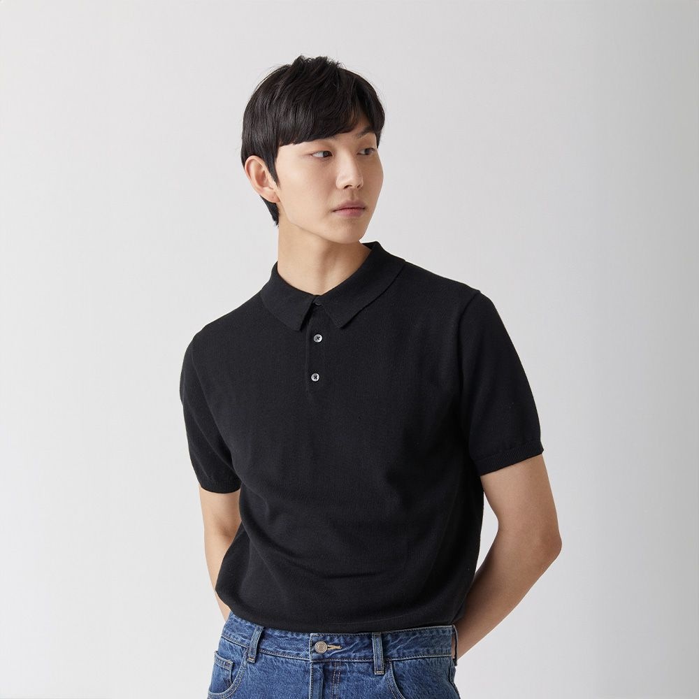 [매너그램]퓨어코튼100 카라니트 블랙_그린라벨 : 롯데ON