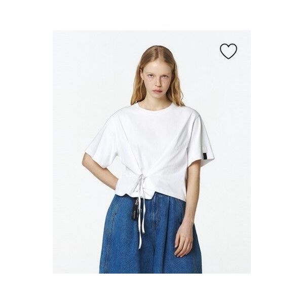 오프로드 오프로드 여성 스트링 세미 크롭 티셔츠 화이트 _DJ