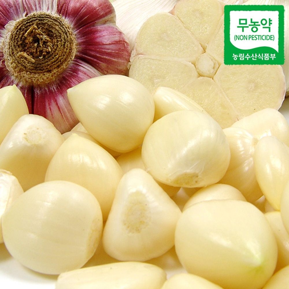 푸르젠 [산지발송] 국내산 무농약 깐마늘(대) 1kg