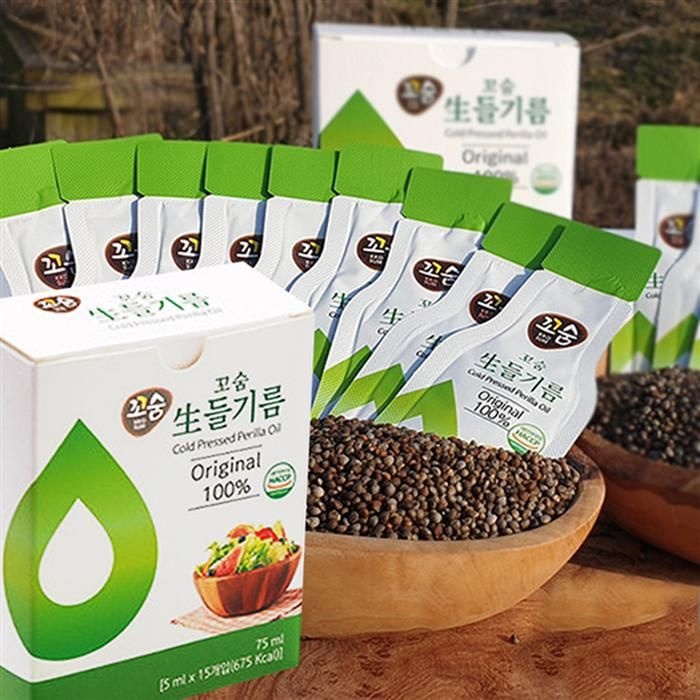 냉압착 생들기름 일회용 팩 스틱 파우치 5ml 15개 X 2팩