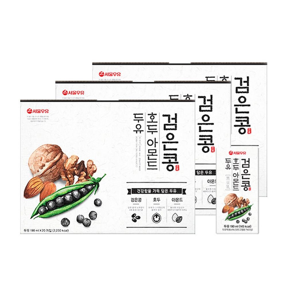 서울우유 검은콩호두아몬드두유 190ml 60팩