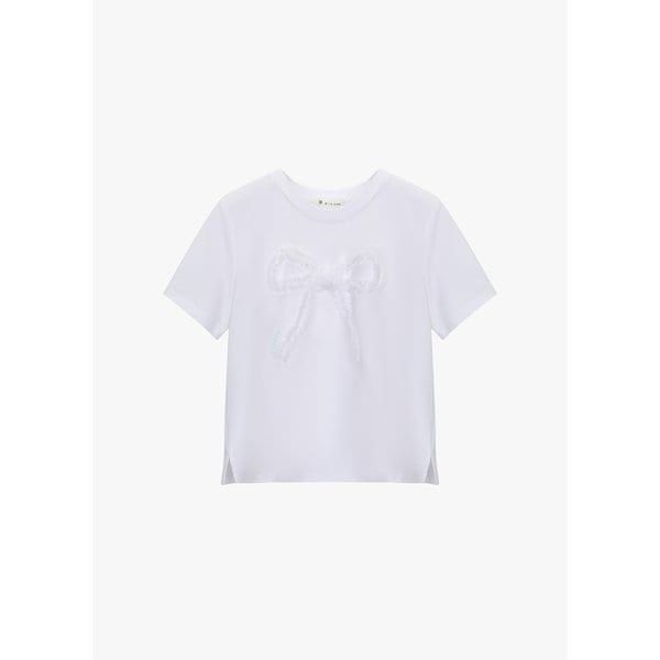 잇미샤 잇미샤 리본 포인트 크롭 티셔츠 상의 ITO8WTS700 4293057