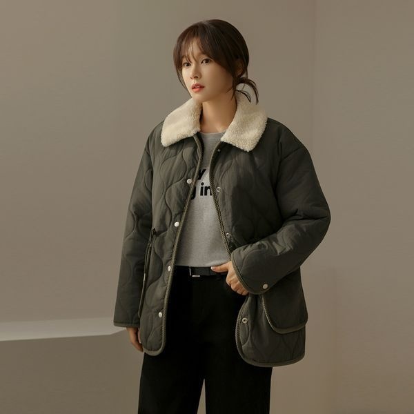 엘리시아 [하프클럽]라즈 4온스 퀼팅 덤블 카라 점퍼