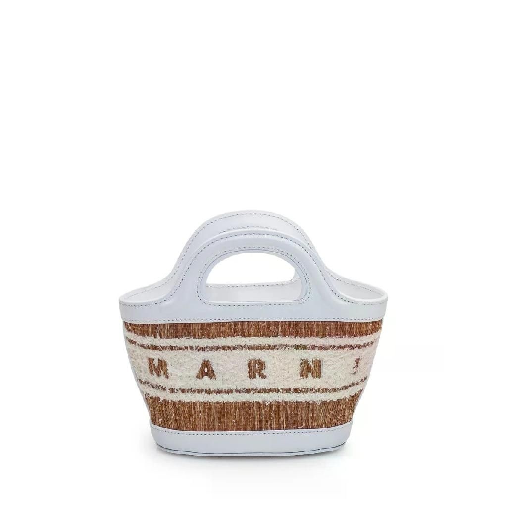마르니 24FW Marni 투 tone raffia and 레더 micro Tropicalia 썸머 핸드백 BMMP0096L5P7945ZO822