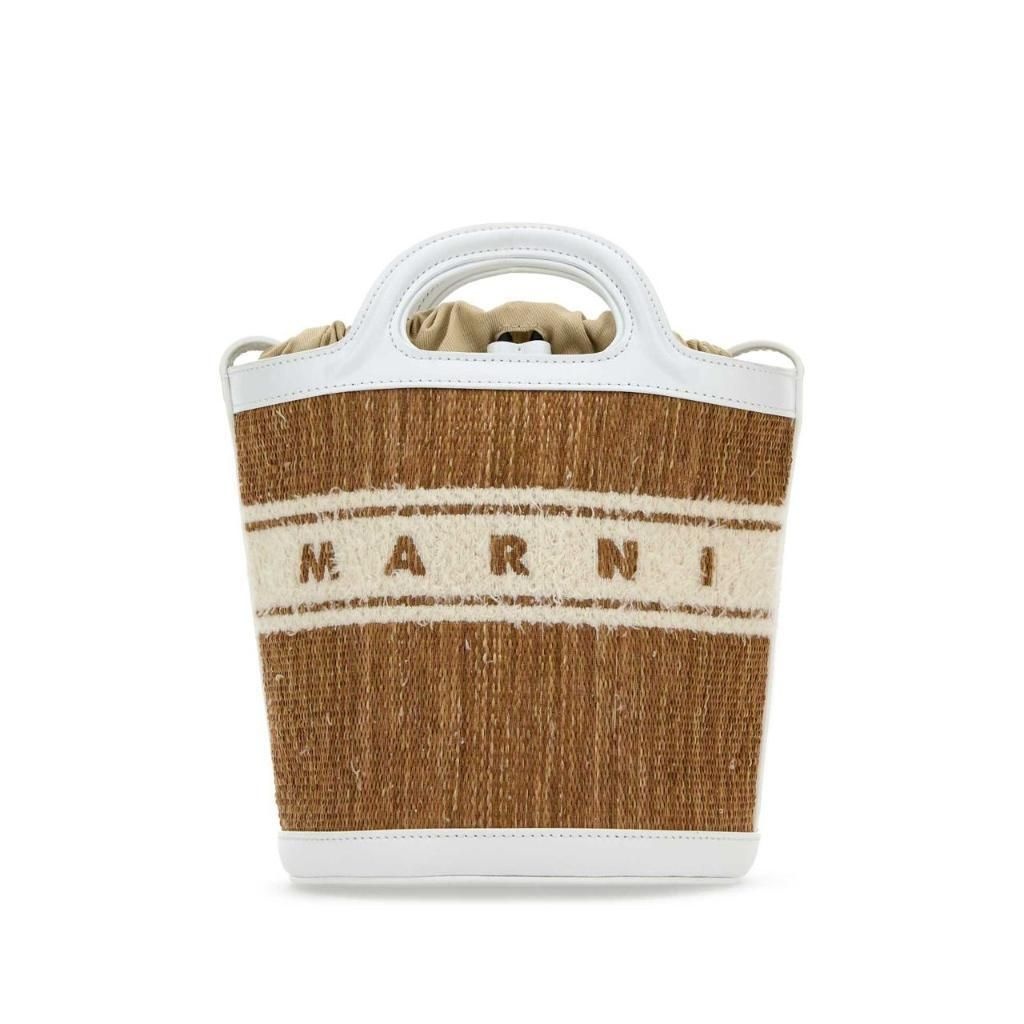 마르니 24FW Marni 투 tone raffia and 레더 Tropicalia 버켓 백 SCMP0056L5P7945ZO822