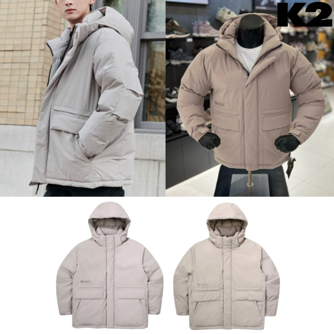 백화점판 K2 야상 중헤비 구스 다운 점퍼 남성용 후드 탈부착 보온 방풍 패딩