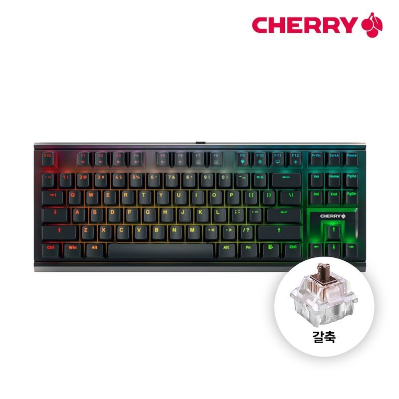CHERRY 체리 MX 1.1 TKL RGB 텐키리스 게이밍 기계식 키보드 블랙 갈축