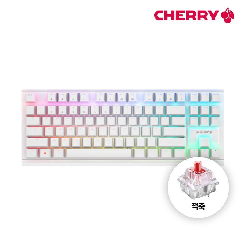 CHERRY 체리 MX 1.1 TKL RGB텐키리스 게이밍 기계식 키보드 화이트적축