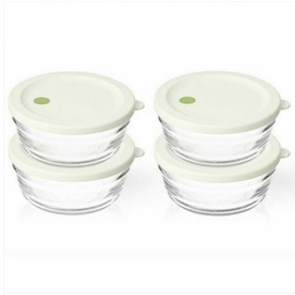 글라스락 스팀볼 원형 310ml 4p+4p 8조세트 냉동밥 밥보관 전자렌지용
