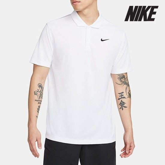 상품상세참조 반팔티 /W3- DH0858-100 / 코트 드라이 핏 솔리드 테니스 반팔 폴로