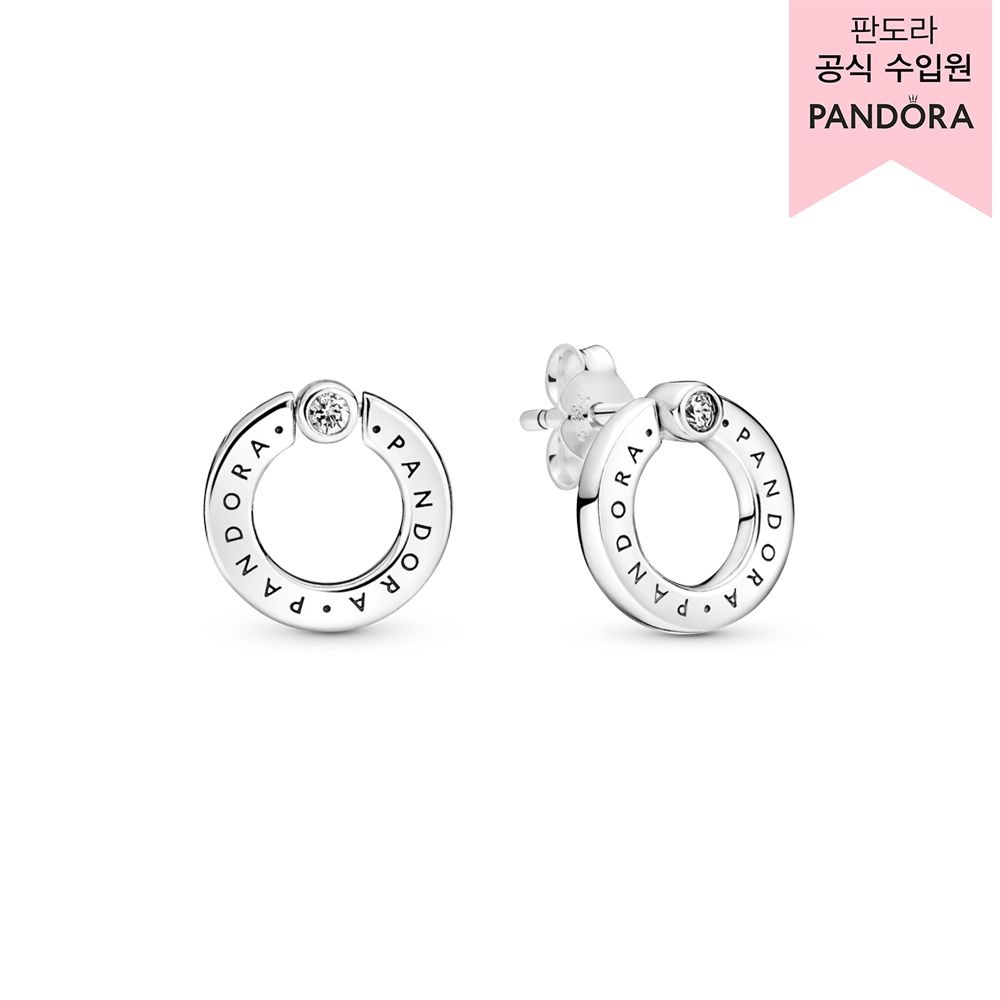 [판도라][백화점 보증서 제공]파베 & 로고 서클 리버서블 스터드 이어링 _299486C01 : 롯데ON