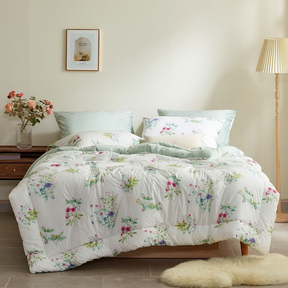 박홍근 홈패션 박홍근 그리스 바이오워싱순면 밍크극세사 겨울 차렵이불 (Q)퀸