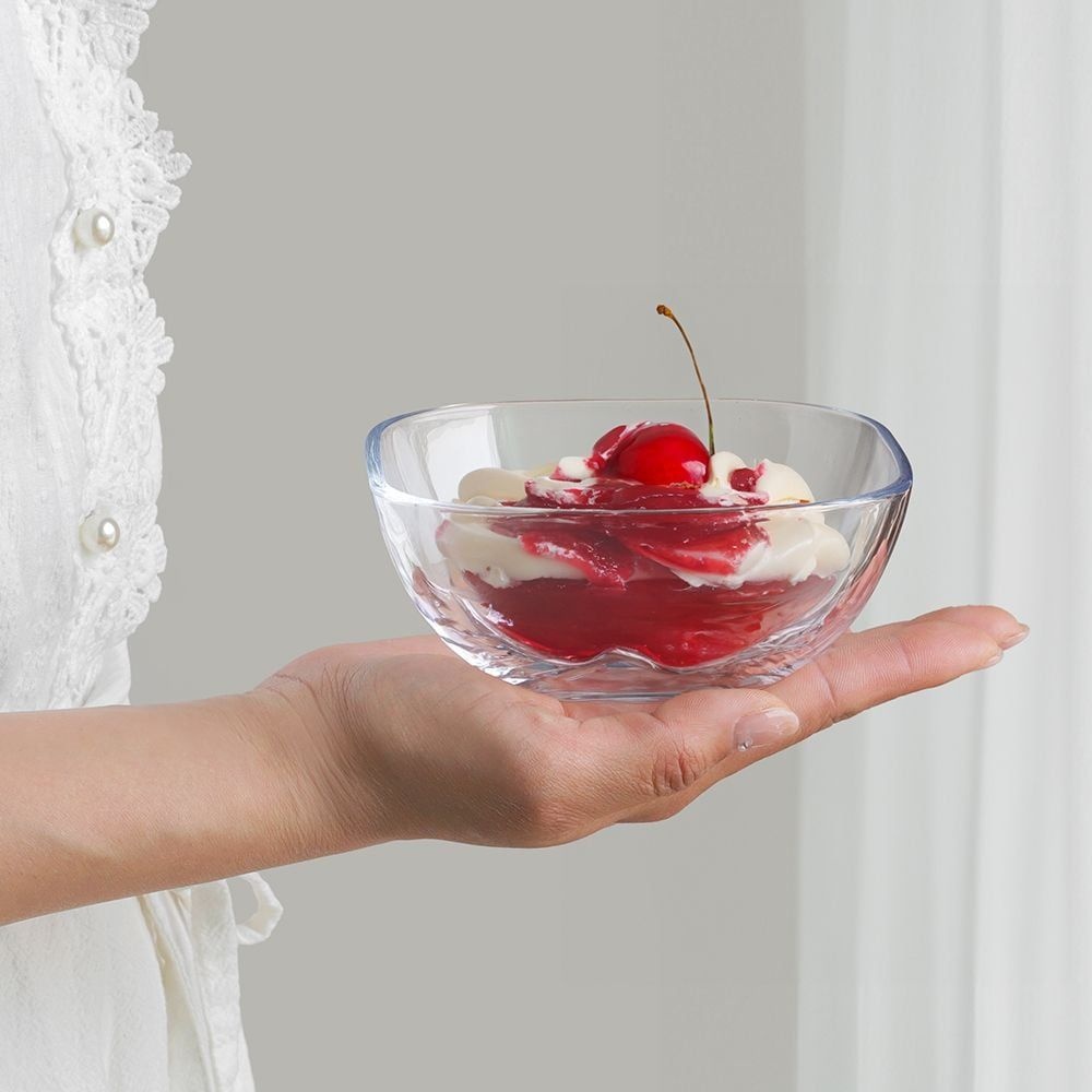 샐러드 투명 12cm 유리볼 플레이트 그릇 사각접시 소 사각유리그릇 화채볼