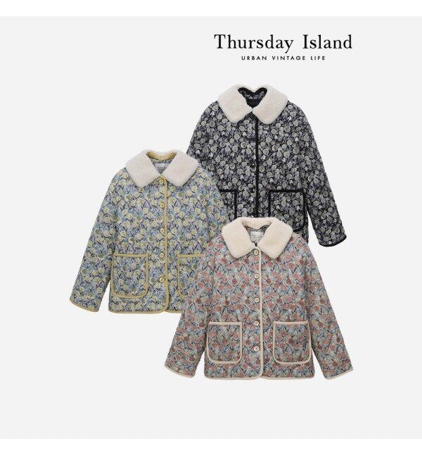 써스데이아일랜드Thursday Island 덤블 카라 패턴 퀼팅 점퍼T238MJP301W1935392