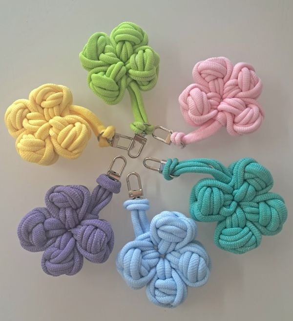양말목 양말목공예 네잎클로버 키링 만들기 키트 diy 꿈과사랑방 6종 세트