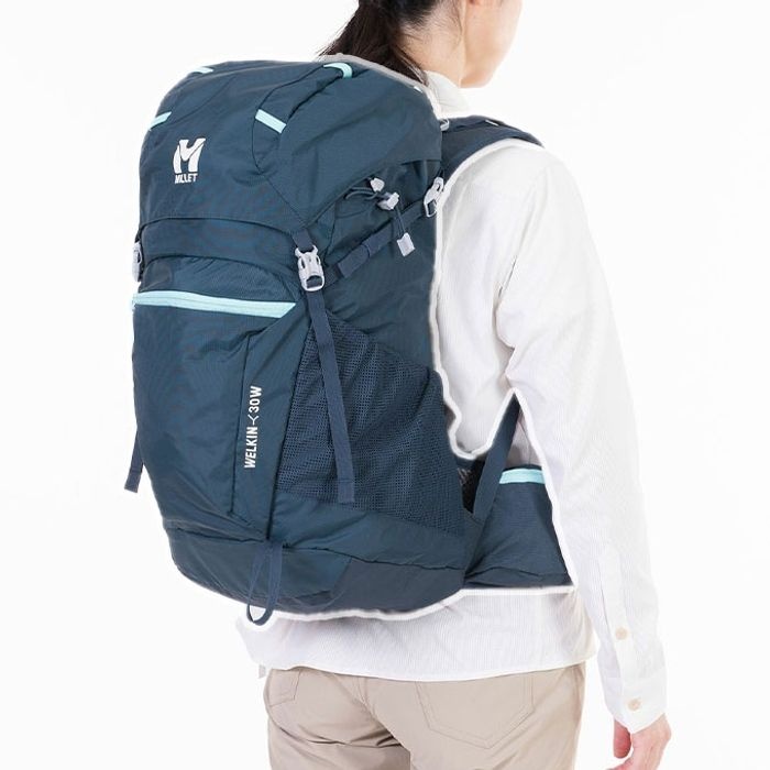 [해외] 밀레 등산 배낭 하이킹 아웃도어 경량 가방 블루 웰킨 30L W MIS0748