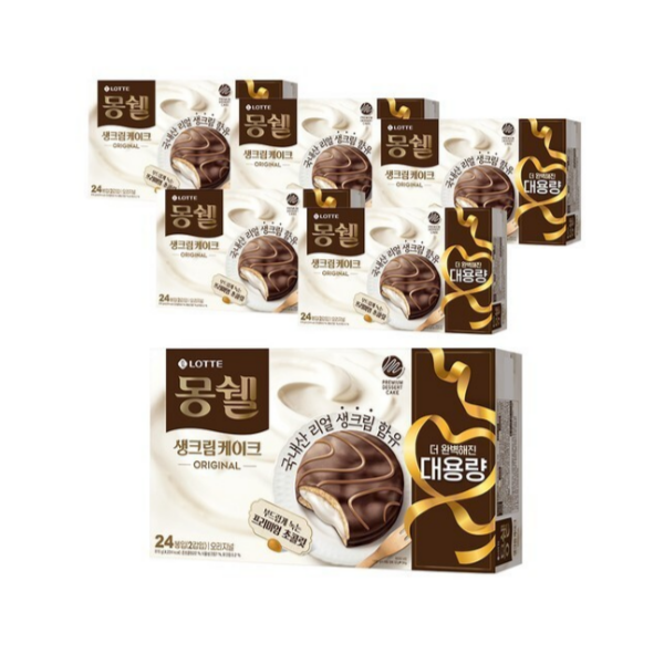 롯데리아 몽쉘 생크림케이크 오리지널 816g 6개
