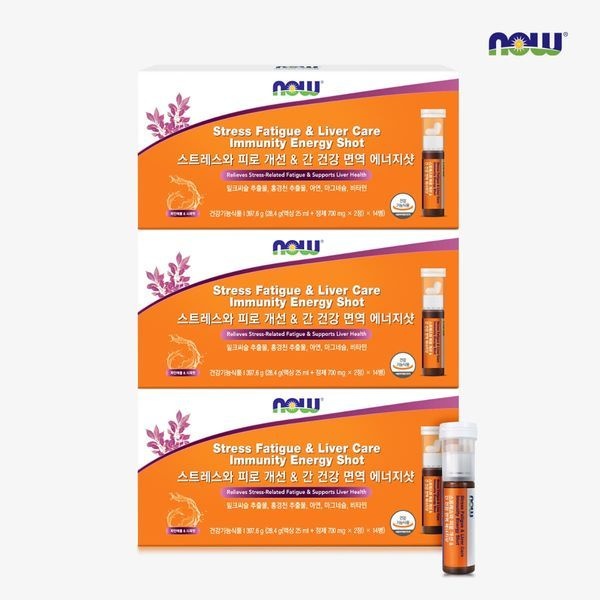 닥터엘리자베스 [하프클럽]나우푸드 스트레스와 피로 개선   간 건강 면역 올인원 에너지샷 14개입 3박스