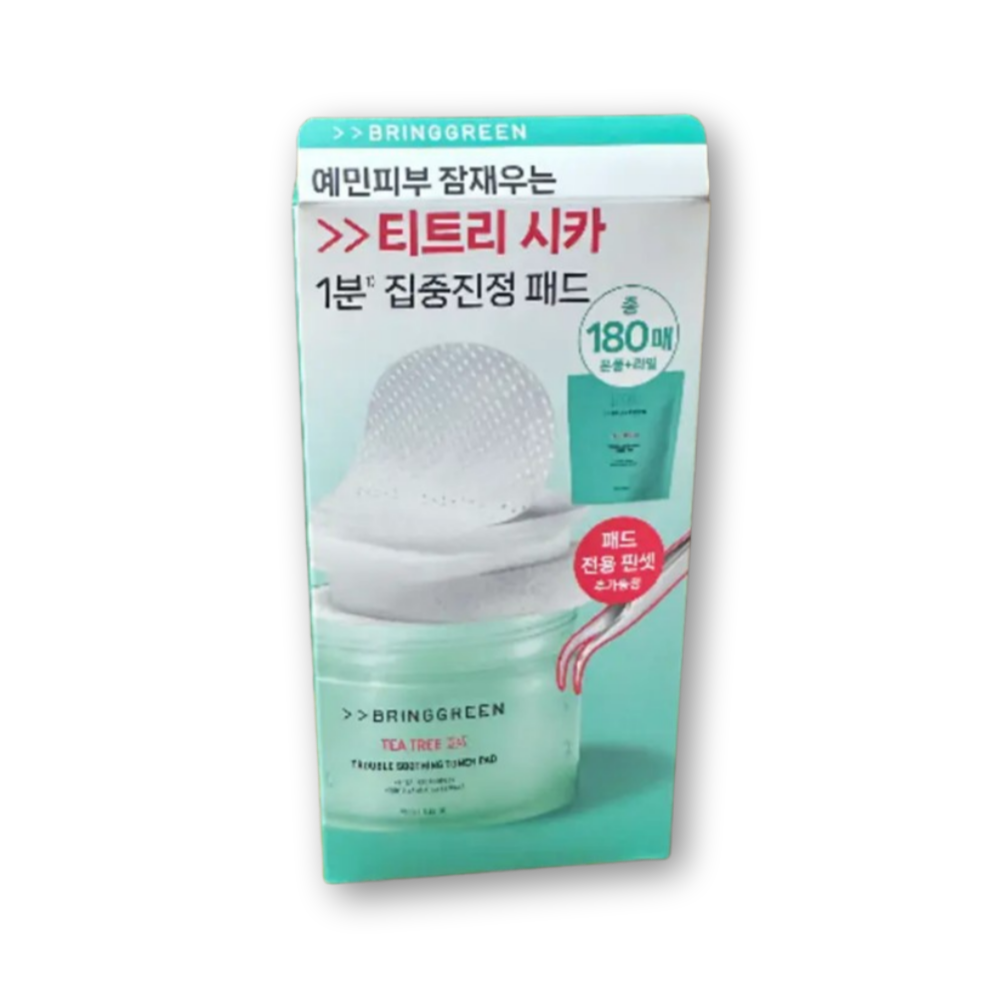 브링그린 티트리 시카 트러블 수딩 토너패드 본품 90매+리필 90매