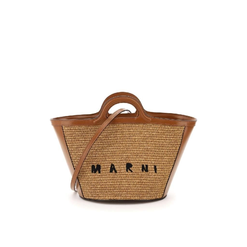 [해외] 마르니 Marni 투 tone 레더 앤 raffia 스몰 Tropicalia 썸머 h앤bag BMMP0068Q0P3860 00M50