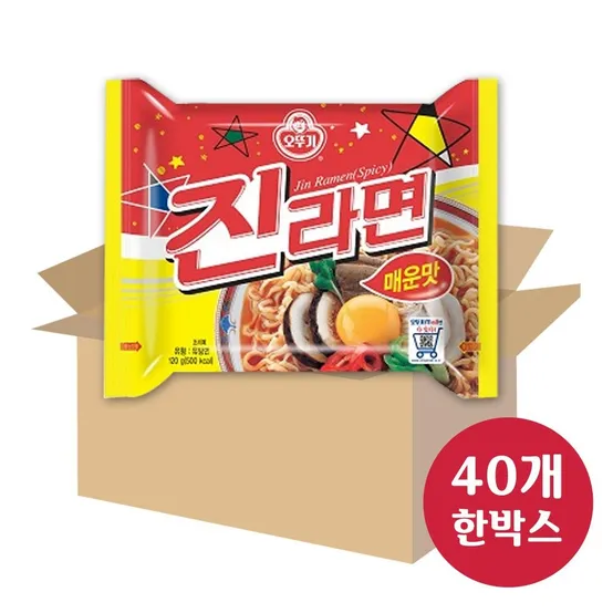 오뚜기 진라면 매운맛 120gx40봉지/한박스