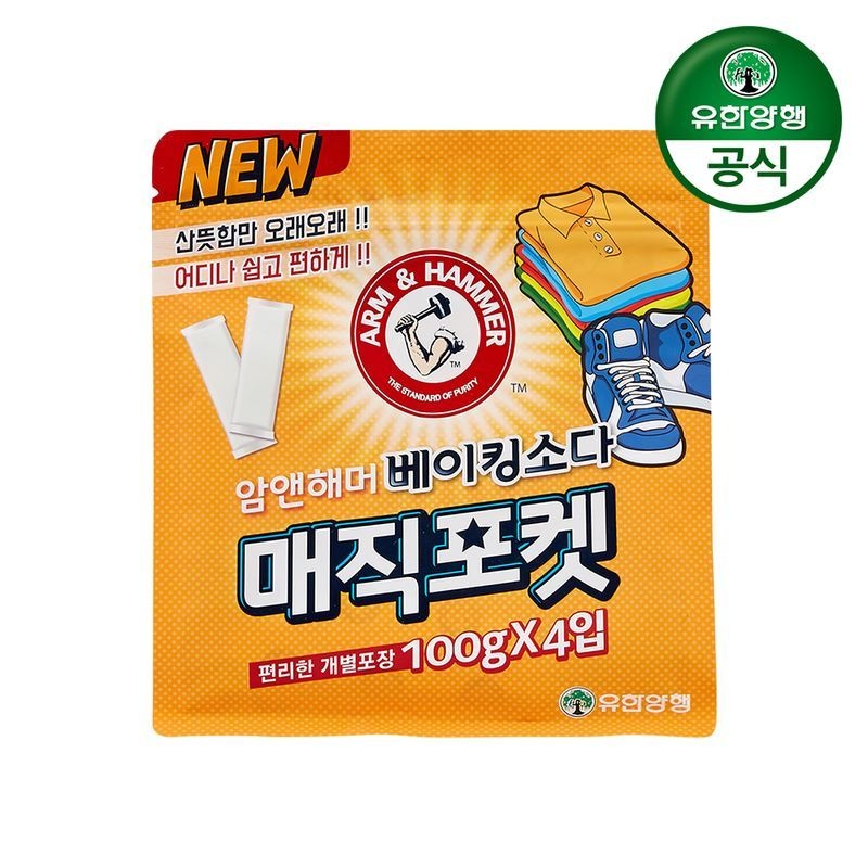 처치앤드와이트 유한양행 암앤해머 매직포켓 부직포베이킹소다 100g(4입) x 1개