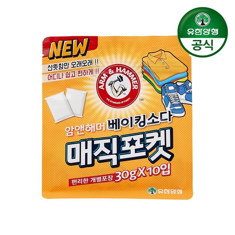 처치앤드와이트 유한양행 암앤해머 매직포켓 부직포베이킹소다 30g(10입) x 1개