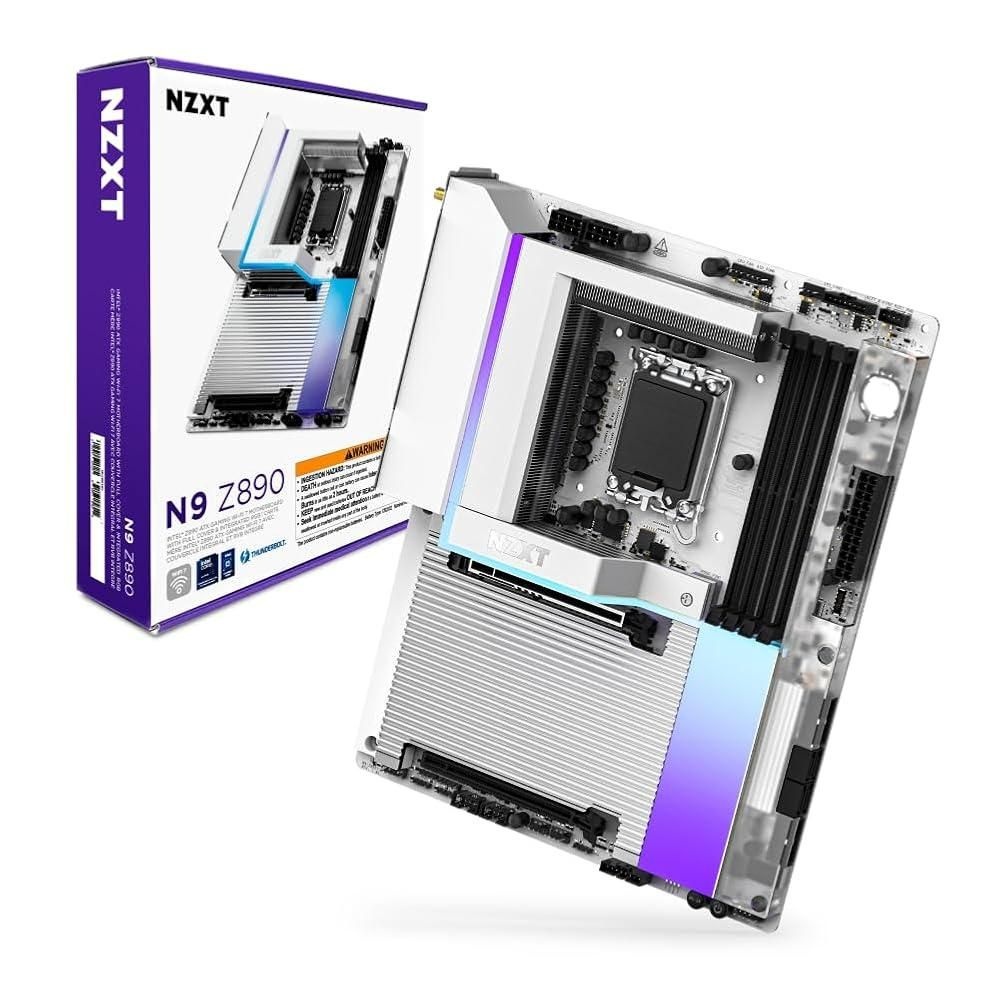 NZXT [해외] NZXT N9 Z890 - 인텔 LGA 1851 ATX 게이밍 마더보드 코어 울트라 시리즈 2 20+1+1, DDR5, 5X M.2, PCIe 5.0, Wi-Fi 7, 5GbE, 썬더볼트 4 R