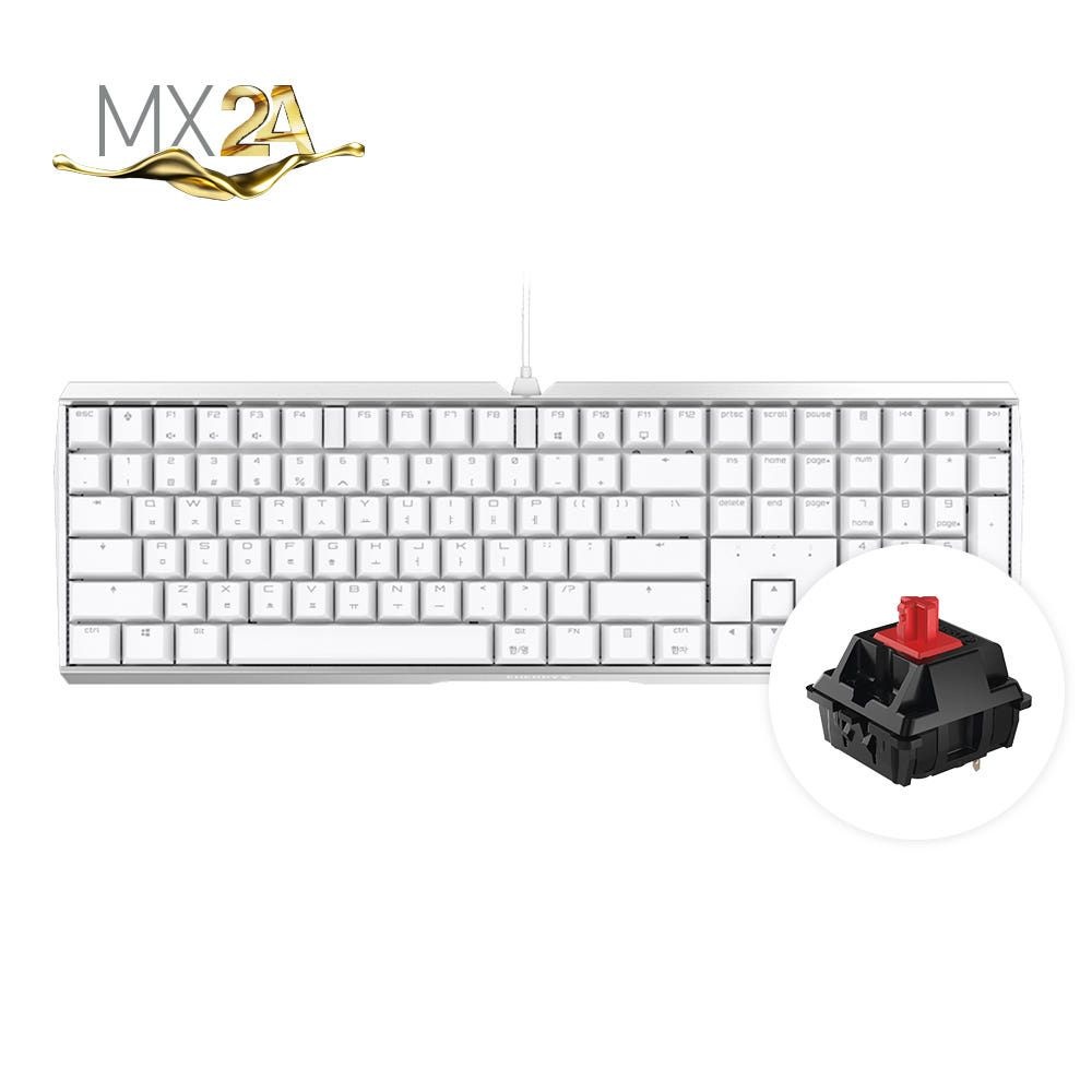 CHERRY 체리 MX 3.0S 무보강 풀배열 기계식 키보드 화이트, MX2A 적축