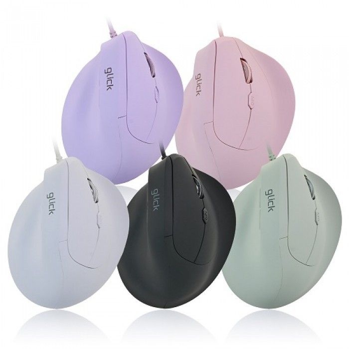 지클릭커 OFFICEPRO OPW07 버티컬 인체공학 무소음 유선 마우스 (화이트)