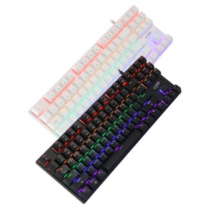 지클릭커 슈퍼히어로 GK-510X 87키 텐키리스 기계식 키보드 블랙 (적축)